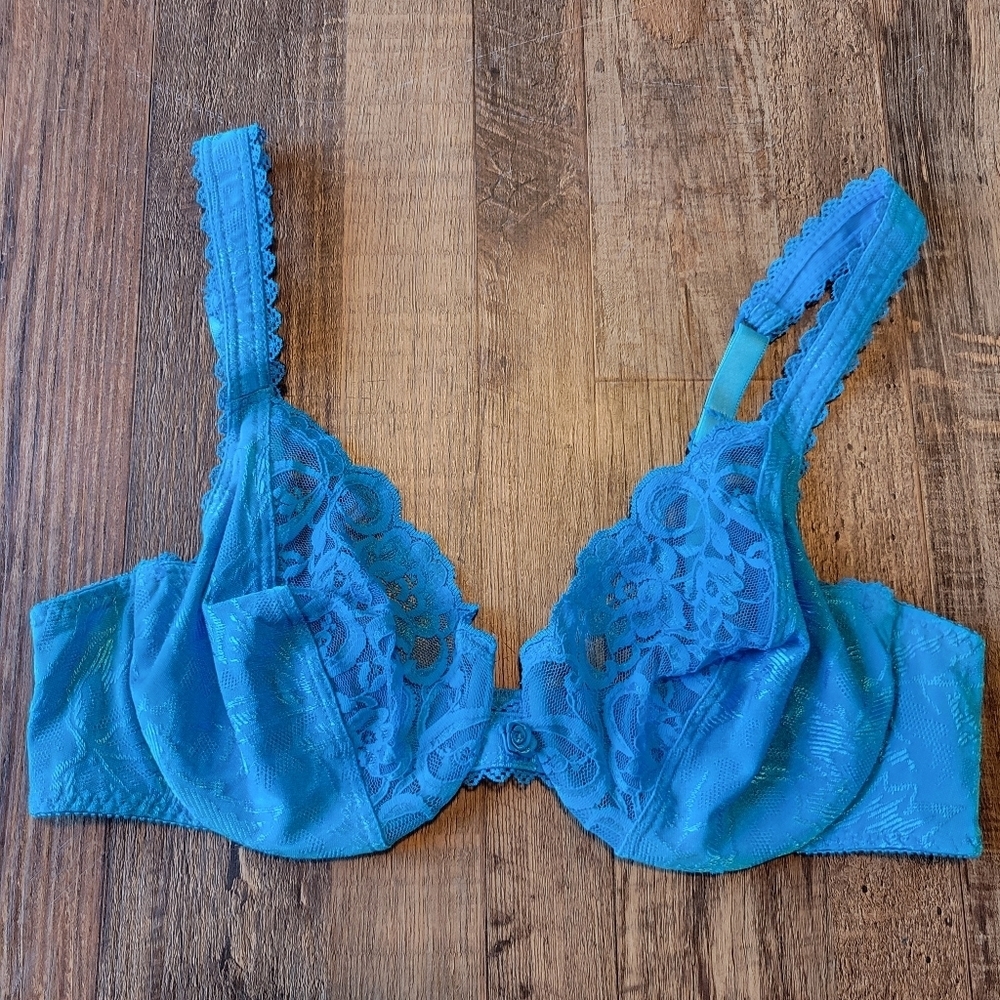 Vintage Valentino Blue Lace Bra